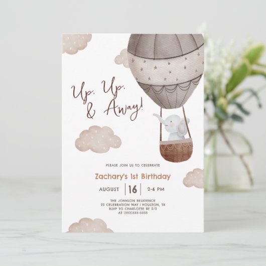 アップアップ&ホットエ遠くにアバルーン1st誕生日 招待状 (スタンド正面)