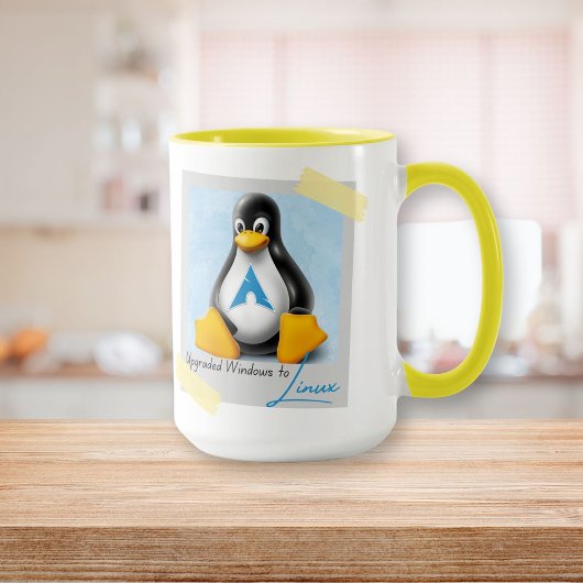 アップグレードされたWindows Arch Linux Tux マグカップ