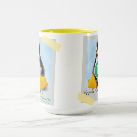 アップグレードされたWindows Manjaro Linux Tux マグカップ (中央)