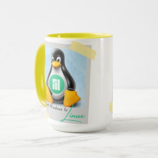 アップグレードされたWindows Manjaro Linux Tux マグカップ (正面左)