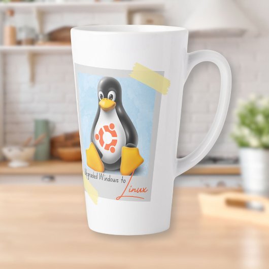 アップグレードされたWindows Ubuntu Linux Tux カフェラテマグ