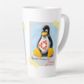 アップグレードされたWindows Ubuntu Linux Tux カフェラテマグ (右アングル)