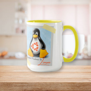 アップグレードされたWindows Ubuntu Linux Tux マグカップ
