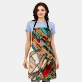 アップサイクカラフルル化モザイク エプロン (着用した状態)