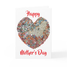 アップサイクル紙ハート彫刻マザーズデイカード