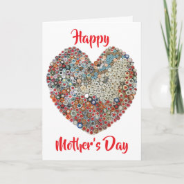 アップサイクル紙ハート彫刻マザーズデイカード カード