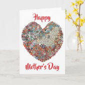 アップサイクル紙ハート彫刻マザーズデイカード カード (黄色い花)