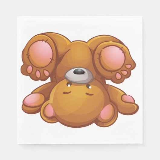 アップサイドダウンテディベア紙ナプキンス スタンダードランチョンナプキン (正面)