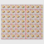 アップサイドダウン誕生日カップケーキ ラッピングペーパー (フラット)