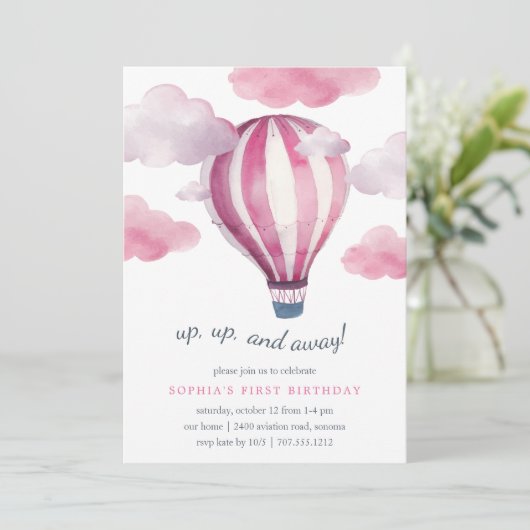 アップザエア子供の誕生日パーティの招待状 招待状 (スタンド正面)