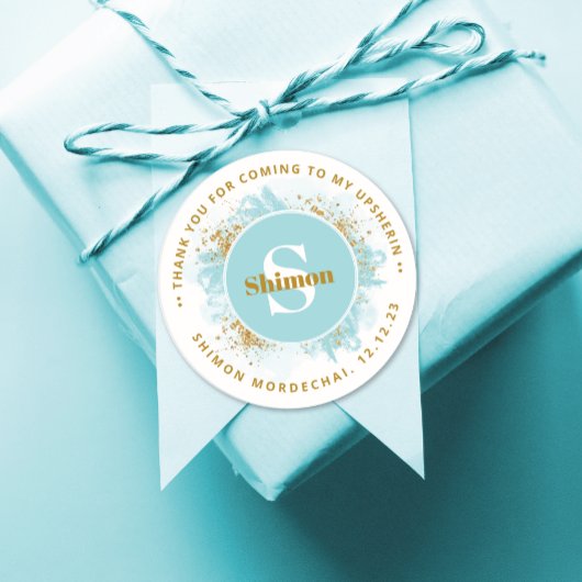 アップシェリンサンキューモノグラムウォーターグリッター ラウンドシール