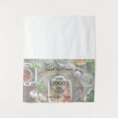 アップショップテーブポップ・アートのルランナーサインビジネスロゴ食品 タペストリー (正面)