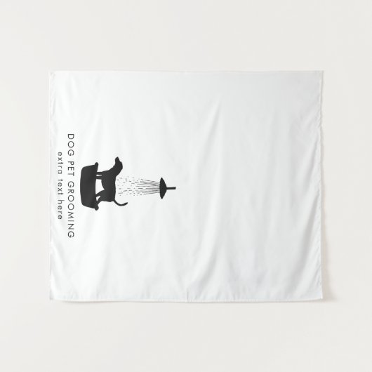 アップショップテーブポップ・アートのルランナーサインベンダードッググルーミング タペストリー (正面(横))