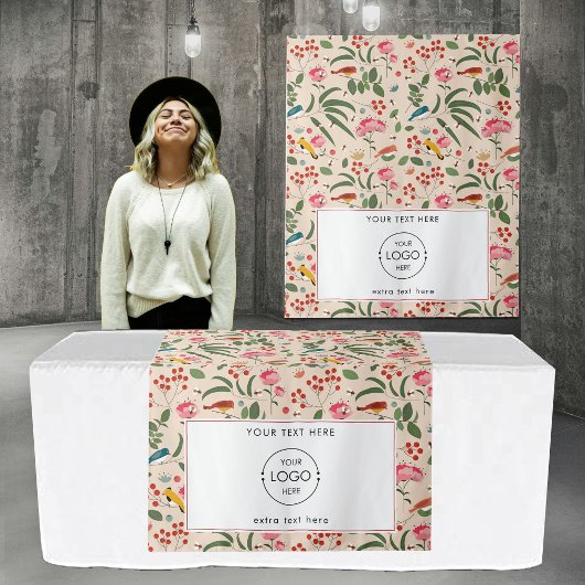 アップショップテーブポップ・アートのルランナーバナーロゴフローラ鳥 タペストリー