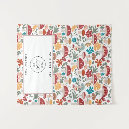 アップショップテーブポップ・アートのルランナーバナーロゴマッシュルーム タペストリー (正面(横))