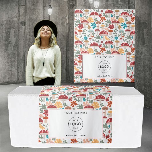 アップショップテーブポップ・アートのルランナーバナーロゴマッシュルーム タペストリー