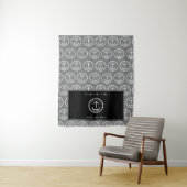 アップショップテーブポップ・アートのルランナーバナーロゴ白黒 タペストリー (インサイチュ)