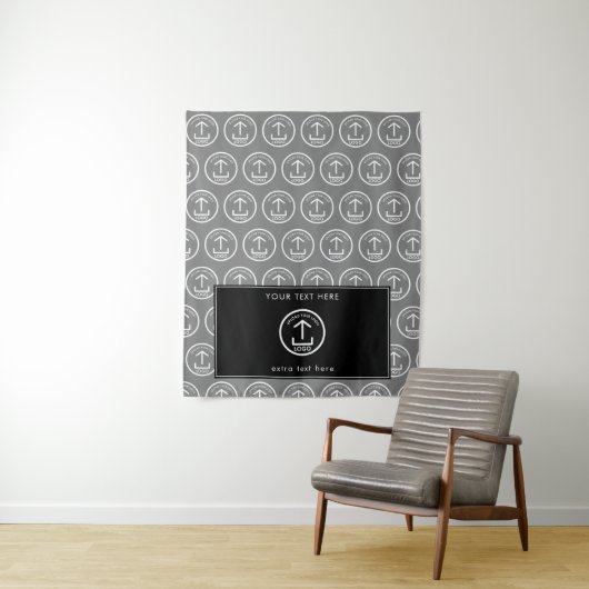 アップショップテーブポップ・アートのルランナーバナーロゴ白黒 タペストリー (インサイチュ)