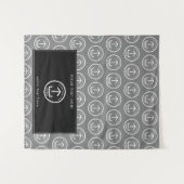 アップショップテーブポップ・アートのルランナーバナーロゴ白黒 タペストリー (正面(横))