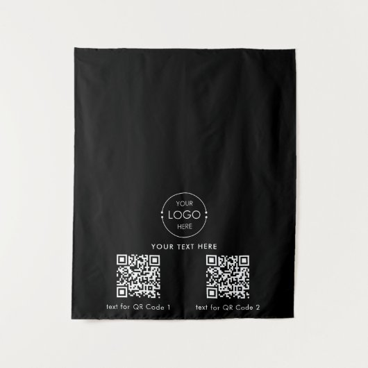 アップショップテーブポップ・アートのルランナーバナーロゴ2 QRコード タペストリー (正面)