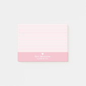 アップスケモダンーストライプルハートモノグラムの ポストイット (正面)