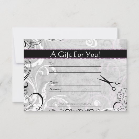 アップスケールの渦巻き旋回とフラワーズサロンギフトカード (正面)