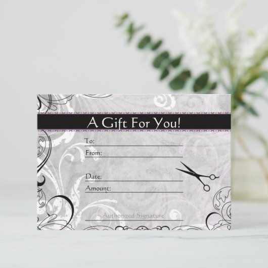 アップスケールの渦巻き旋回とフラワーズサロンギフトカード (スタンド正面)