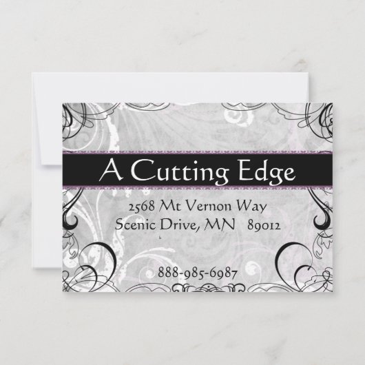 アップスケールの渦巻き旋回とフラワーズサロンギフトカード (裏面)