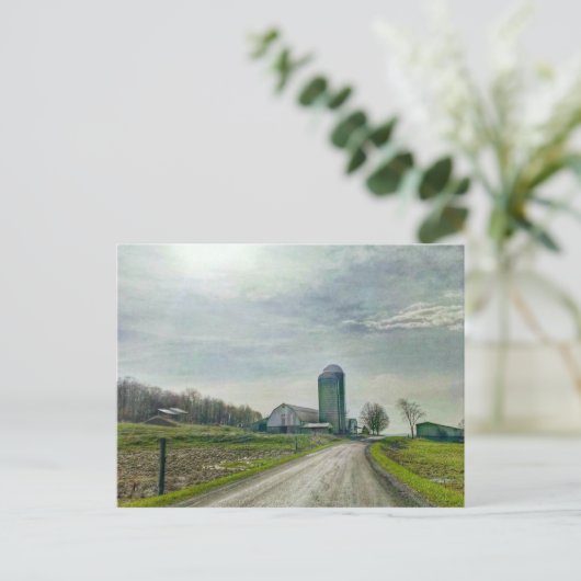 アップステート・ニューヨークのフィンガー湖の農場 ポストカード (スタンド正面)