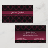 アップタウンエレガンスビジネスカード、明るい赤紫色 名刺 (正面/裏面)