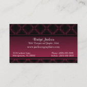 アップタウンエレガンスビジネスカード、明るい赤紫色 名刺 (裏面)