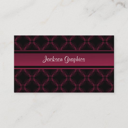 アップタウンエレガンスビジネスカード、明るい赤紫色 名刺 (正面)