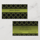 アップタウンエレガンス名刺、オリーブグリーン 名刺 (正面/裏面)