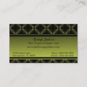 アップタウンエレガンス名刺、オリーブグリーン 名刺 (裏面)