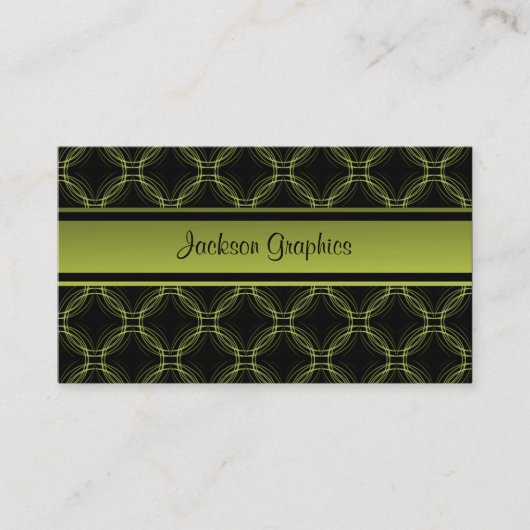アップタウンエレガンス名刺、オリーブグリーン 名刺 (正面)