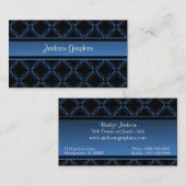 アップタウンエレガンス名刺、電気ブルー 名刺 (正面/裏面)