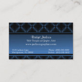 アップタウンエレガンス名刺、電気ブルー 名刺 (裏面)