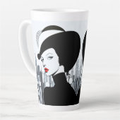 アップタウンエレガントガールニューヨークハイソサエティ カフェラテマグ (左アングル)