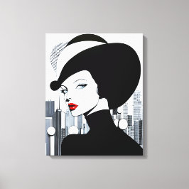 アップタウンエレガントガールニューヨークハイソサエティ キャンバスプリント