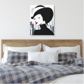 アップタウンエレガントガールニューヨークハイソサエティ キャンバスプリント (インサイチュ (寝室))