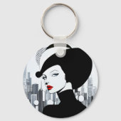 アップタウンエレガントガールニューヨークハイソサエティ キーホルダー (裏面)