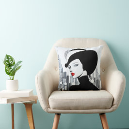 アップタウンエレガントガールニューヨークハイソサエティ クッション