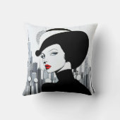 アップタウンエレガントガールニューヨークハイソサエティ クッション (裏面)