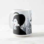 アップタウンエレガントガールニューヨークハイソサエティ コーヒーマグカップ (正面左)