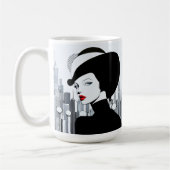 アップタウンエレガントガールニューヨークハイソサエティ コーヒーマグカップ (左)