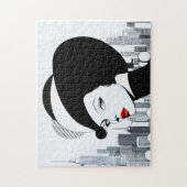 アップタウンエレガントガールニューヨークハイソサエティ ジグソーパズル (縦)