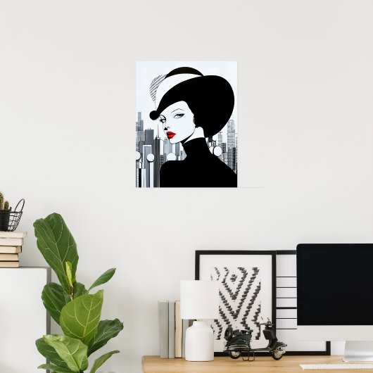 アップタウンエレガントガールニューヨークハイソサエティ ポスター (ホームオフィス)