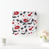 アップタウンガール スクエア壁時計 (ホーム)