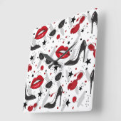 アップタウンガール スクエア壁時計 (傾斜)