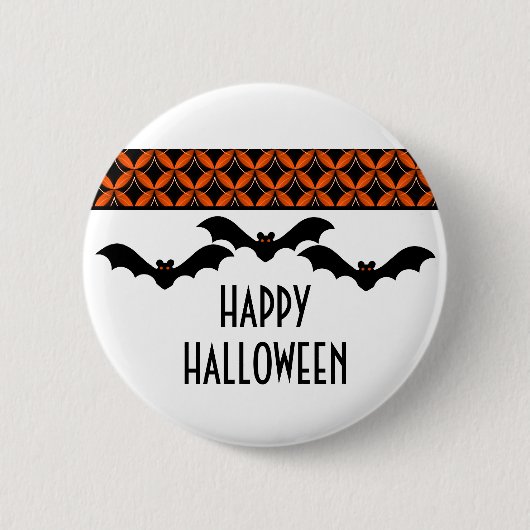 アップタウングラムこうもりハロウィンボタン 缶バッジ (正面)